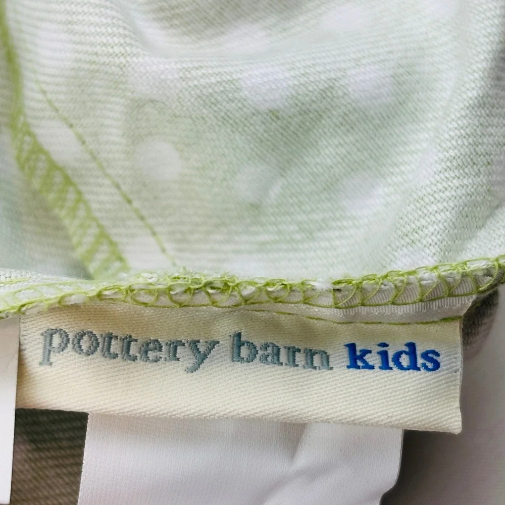 Pottery Barn Kids Sabrina Basket 7 Liner Lot Green White Mini Dot Medium Large